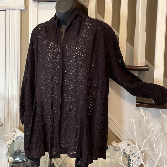 Style & Co. Eyelet Lace Blazer, Gathered at Sleeves, Fabulous Front Details - Picture 4 of 11